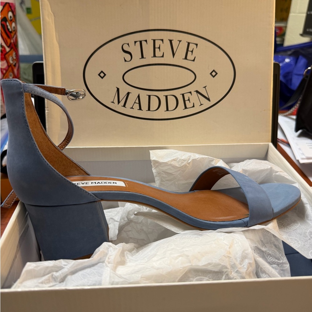 Steve Madden Blue Block Heel Sandals